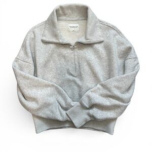 Abercrombie & Fitch Light Gray Zip-Up Sweater